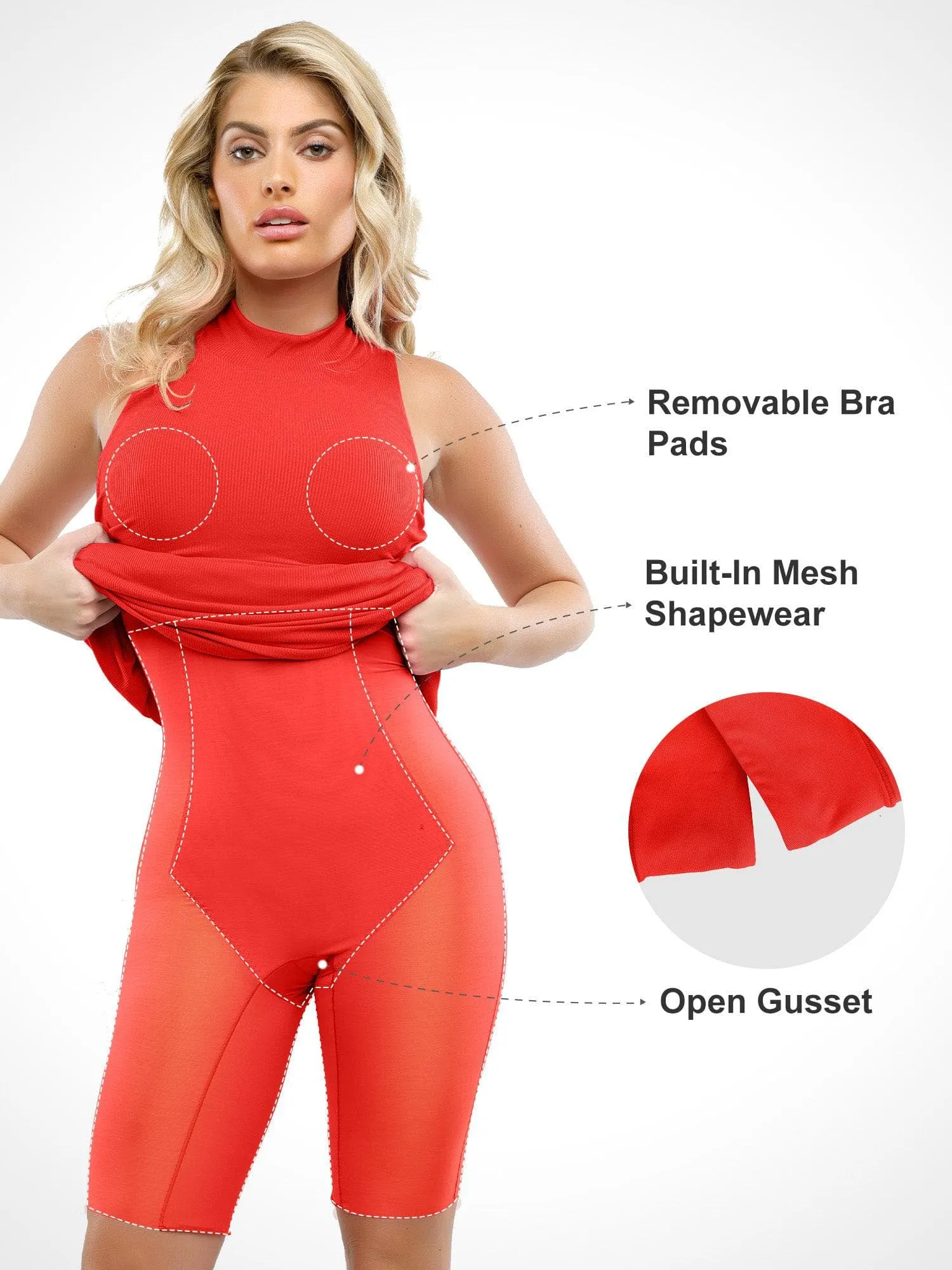 Shapewear Modal Sleeveless Mock Neck Slimming Maxi Dress