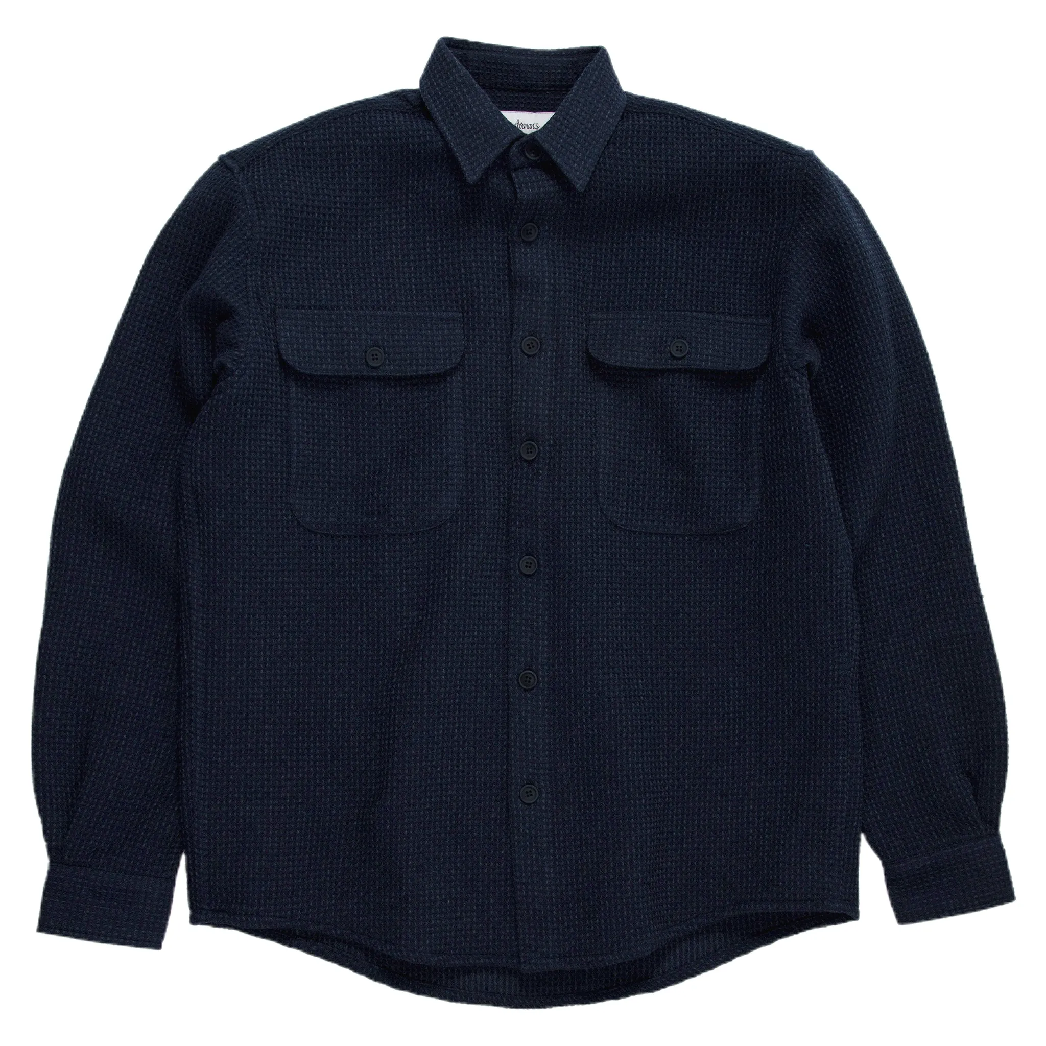 Shirt Boxy Waffle Wool - Navy
