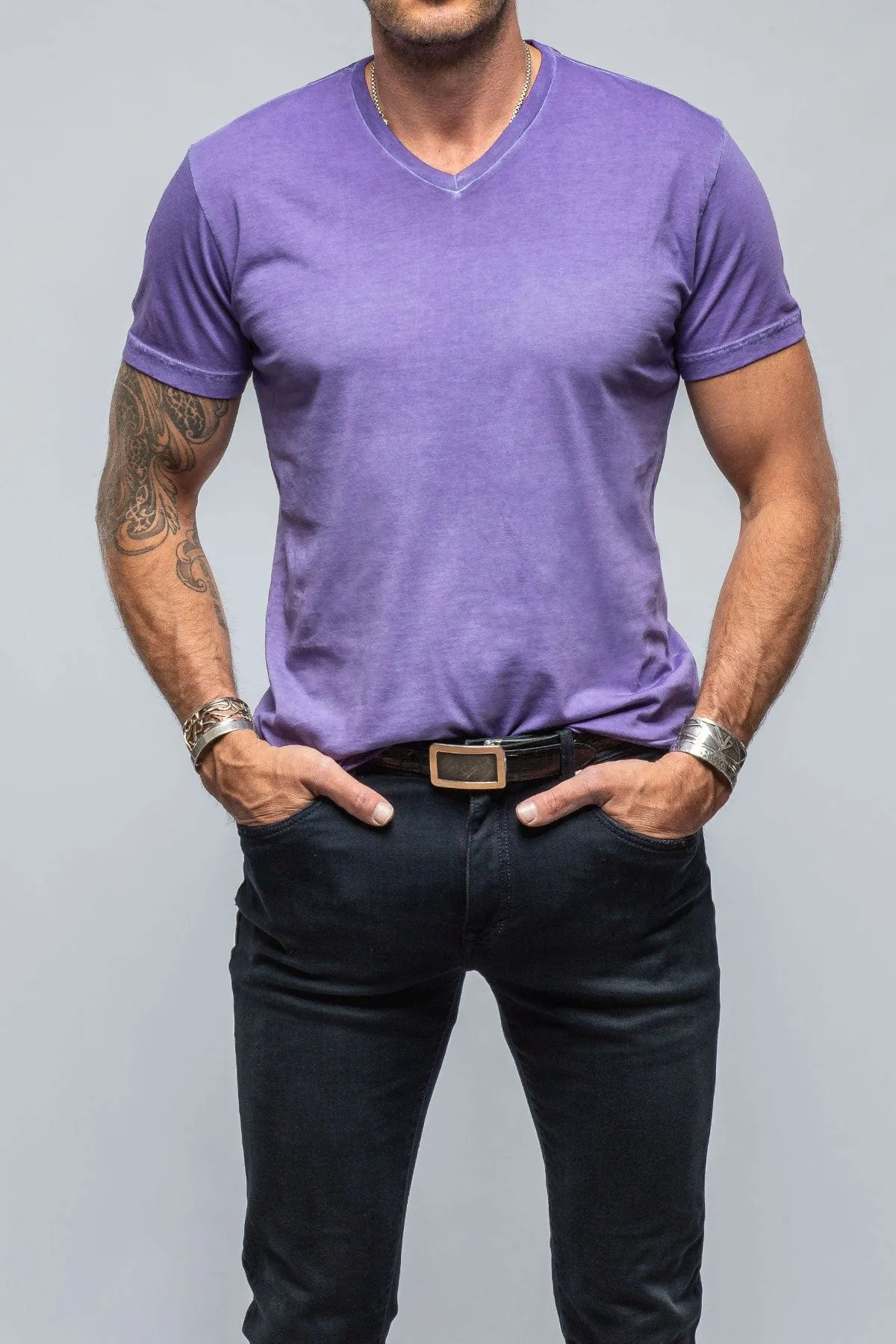 Siena Cotton V Neck In Purple