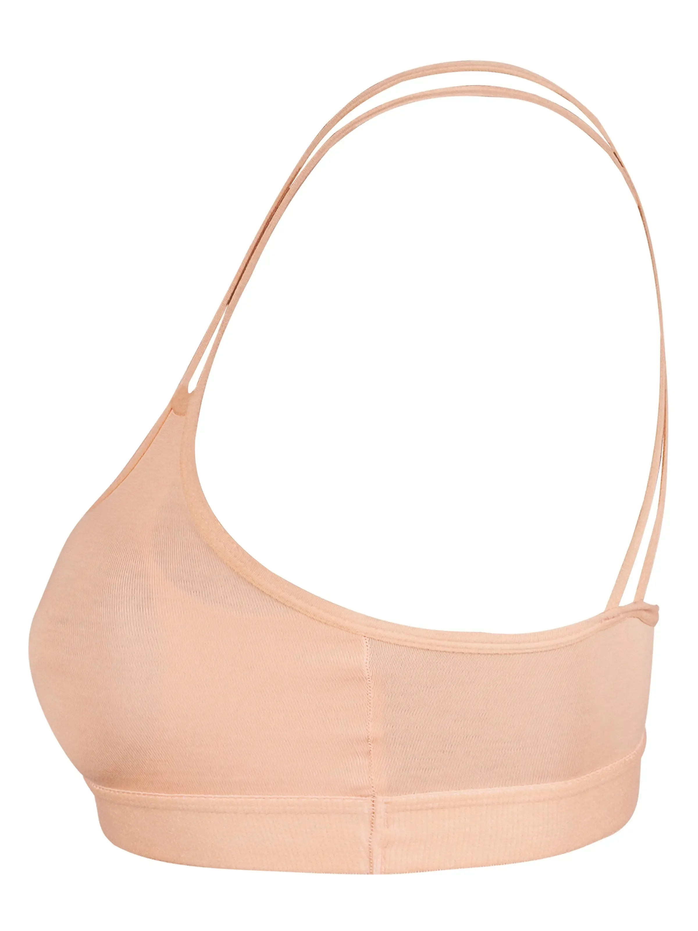 Skin Sports Bra with Criss-Cross Back, Cotton Material, Removable Pads, and Elasticated Underband for Full Coverage