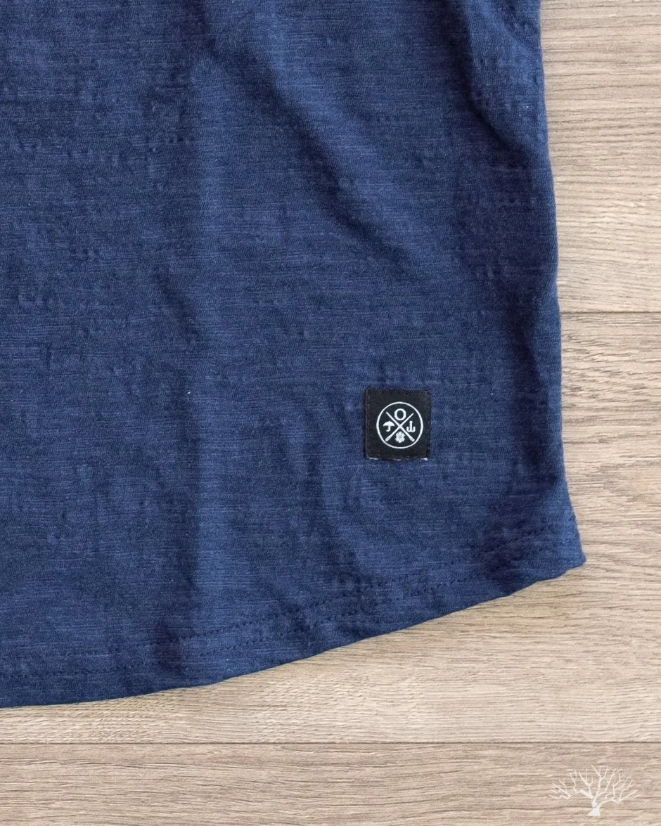 Slub Short-Sleeve Henley - Indigo