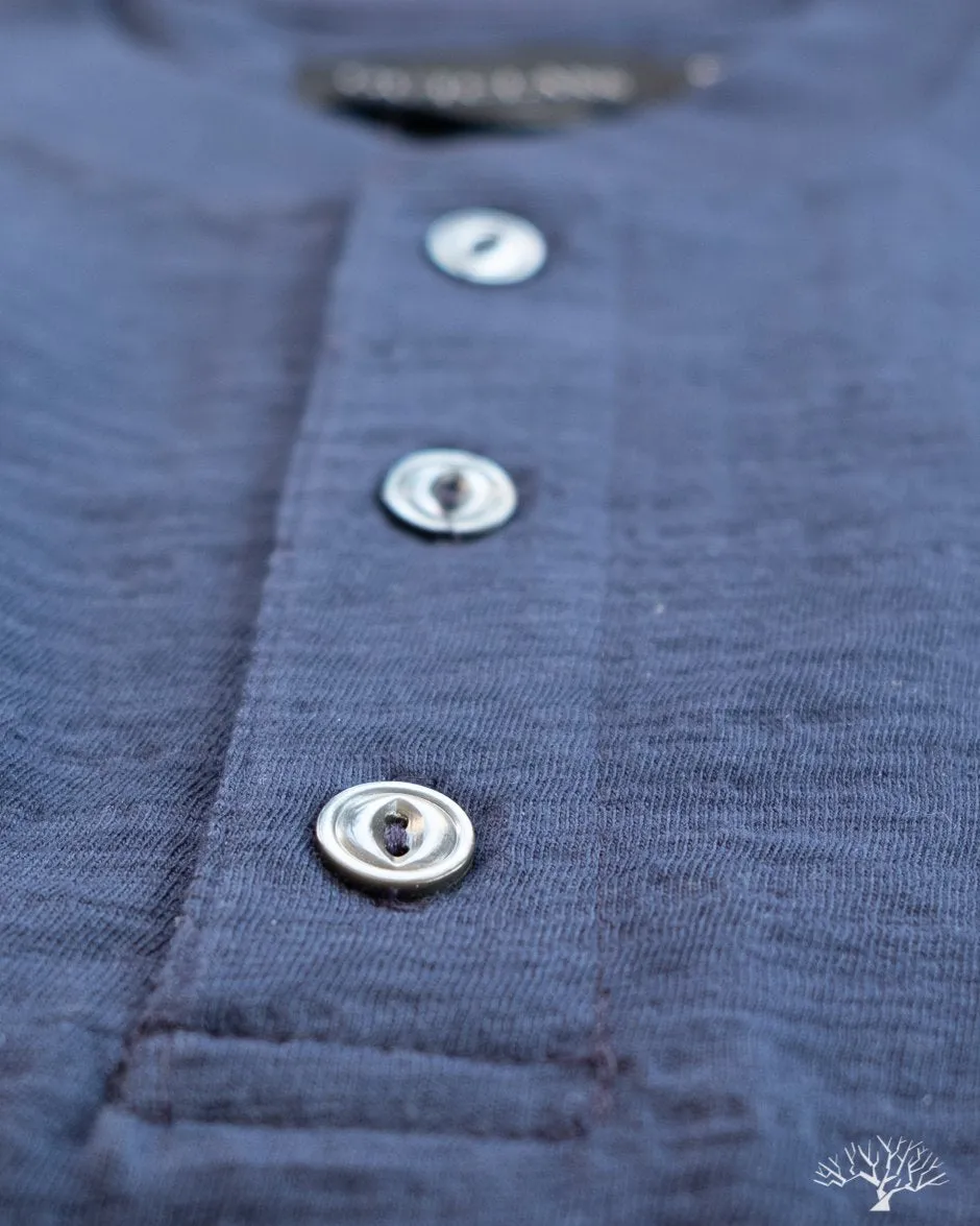 Slub Short-Sleeve Henley - Indigo