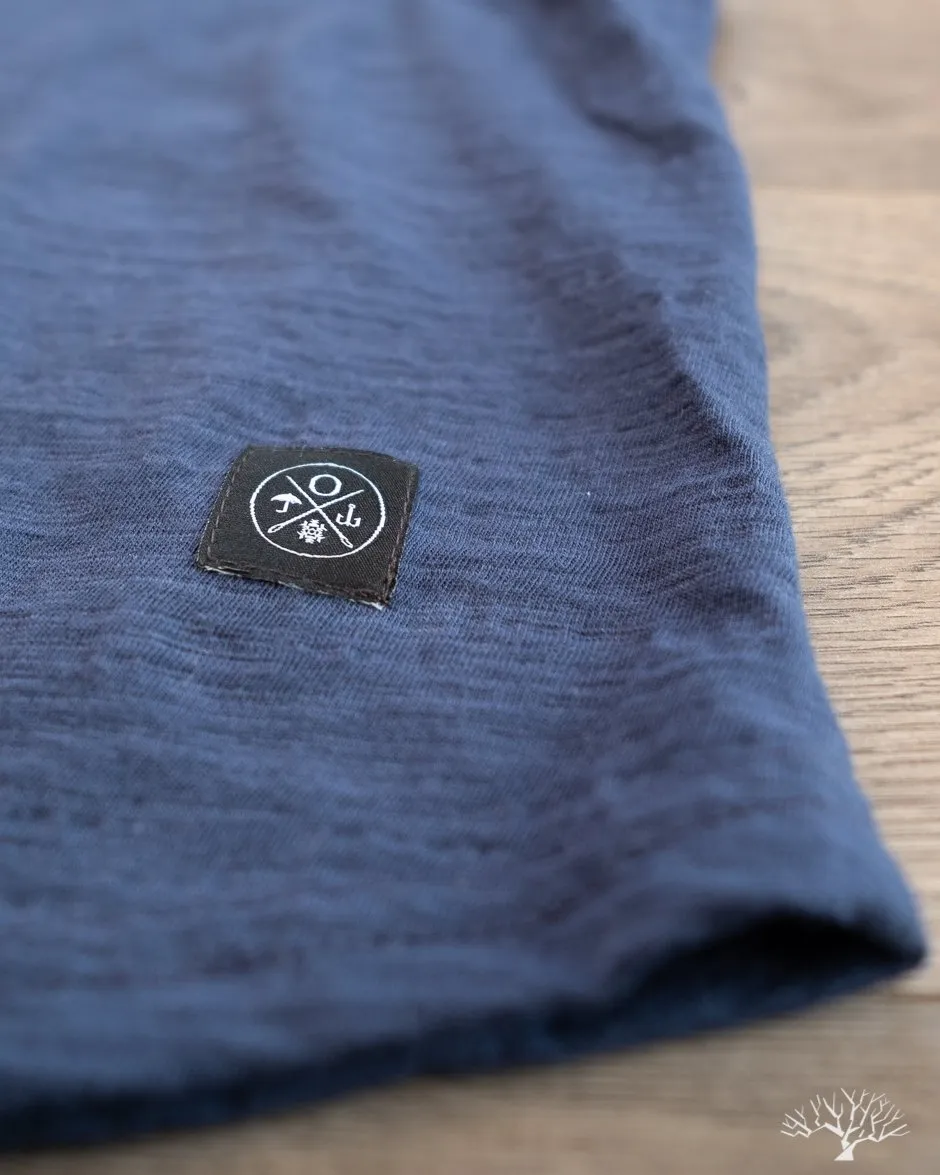 Slub Short-Sleeve Henley - Indigo
