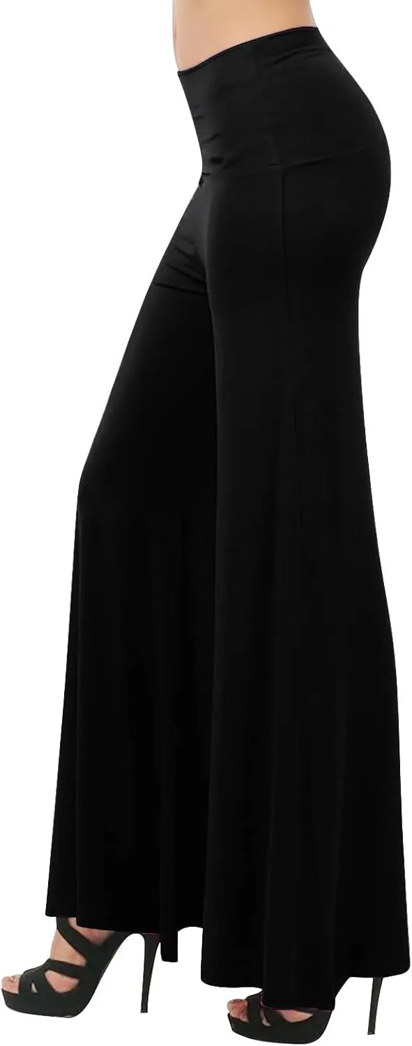 SMIDOW Womens Flare Yoga Pants High Waist Plus Size Tummy Control Wide Leg Flowy Pant Trousers Casual Loose Comfy Gym Pants