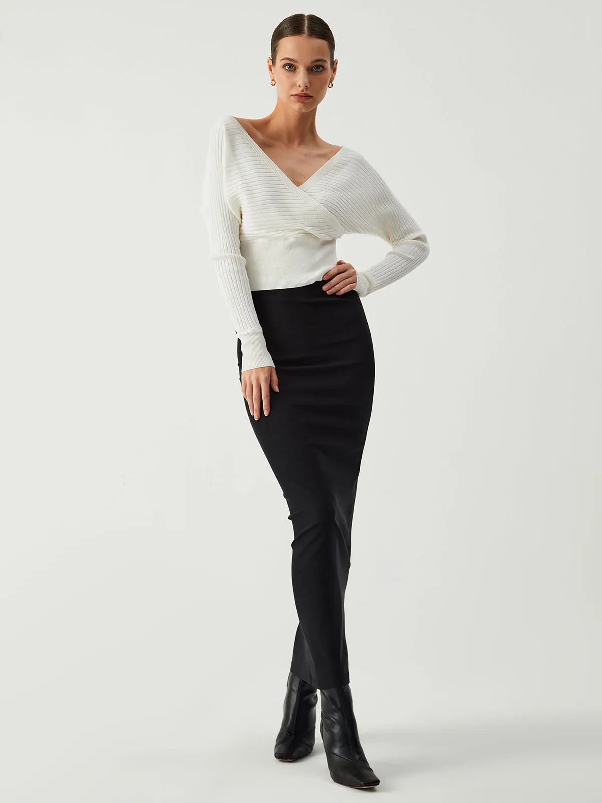 Snowflake Knit Graceful Wrap Top