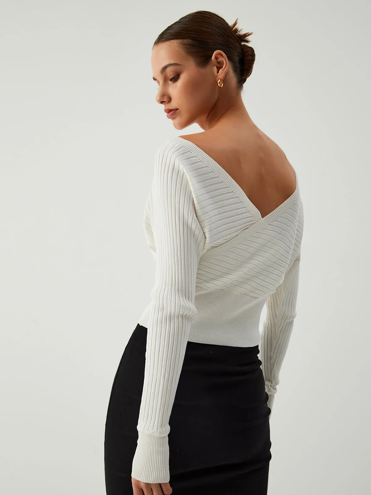 Snowflake Knit Graceful Wrap Top