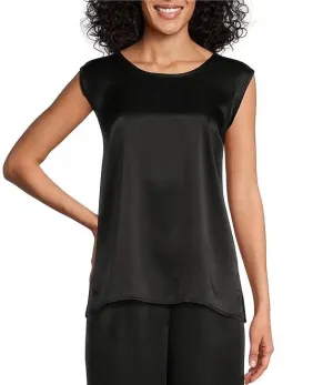 Soft Satin Tank - Black