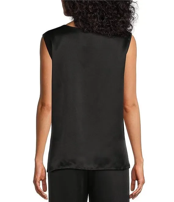 Soft Satin Tank - Black