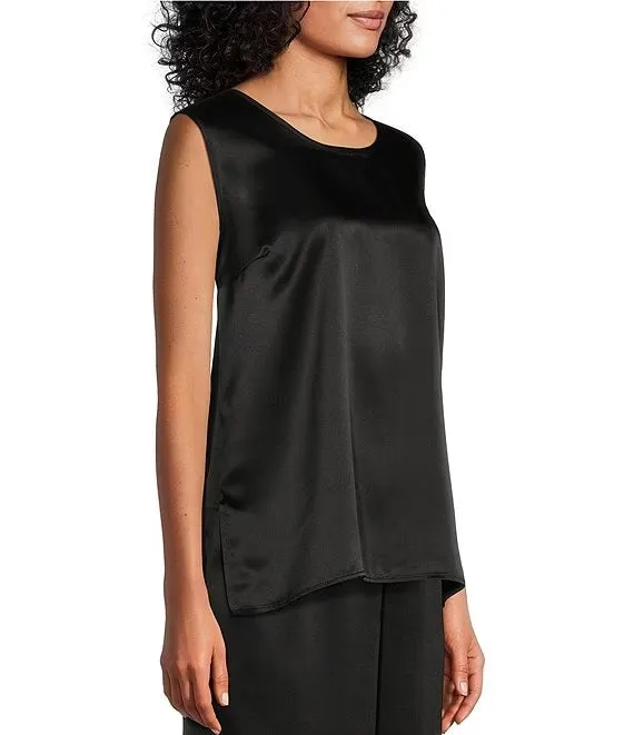 Soft Satin Tank - Black