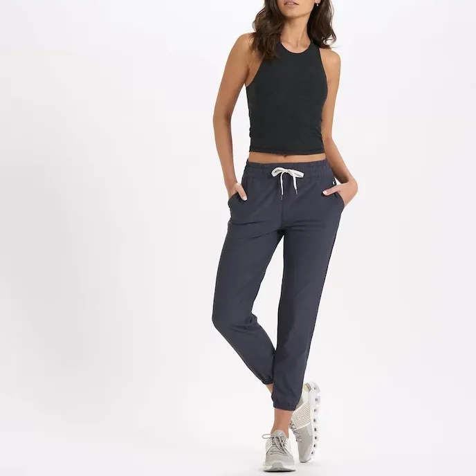 Soft Suede Feel High-Neck Crop Tank - Black Heather
