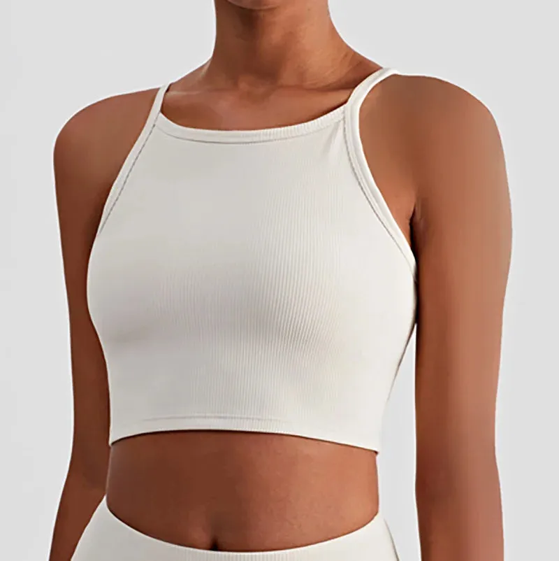 Strap Bra Ribbed Vest Corset Crop Tops