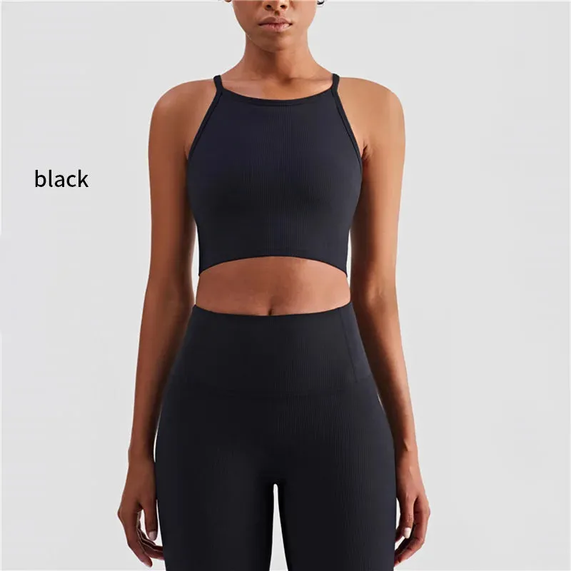 Strap Bra Ribbed Vest Corset Crop Tops