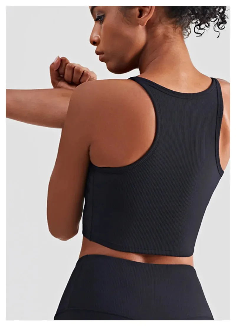 Strap Bra Ribbed Vest Corset Crop Tops