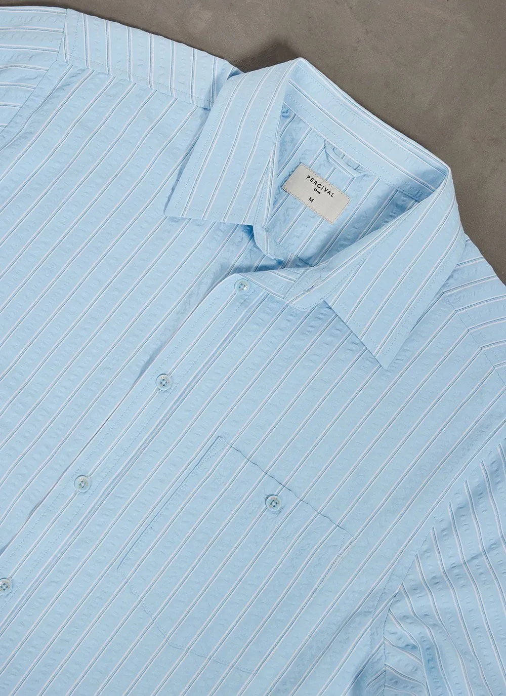 Stripe Pearce Oversized Shirt | Light Blue