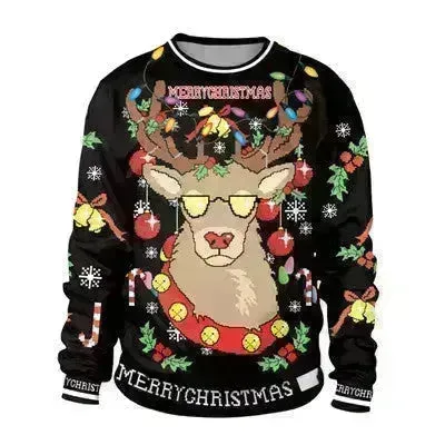 Ugly Christmas Sweater For gift Santa Deer Elf Funny Pullover