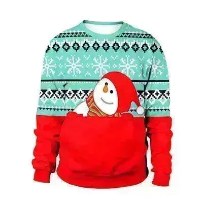 Ugly Christmas Sweater For gift Santa Deer Elf Funny Pullover