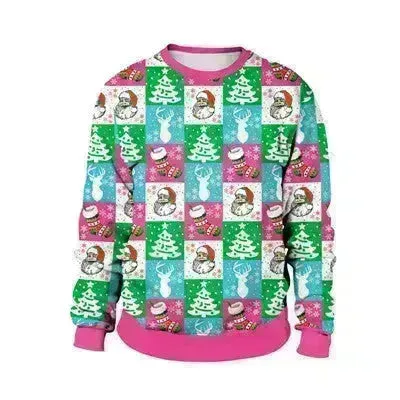 Ugly Christmas Sweater For gift Santa Deer Elf Funny Pullover