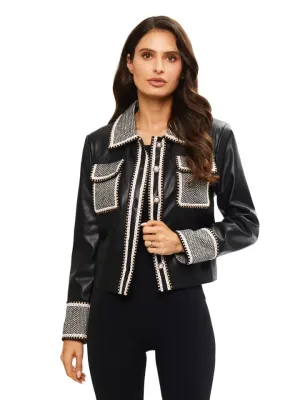 Vera Vegan Leather Cropped Jacket