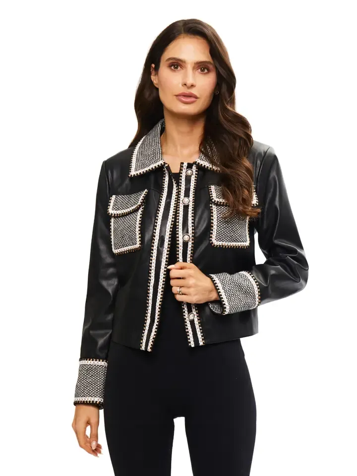 Vera Vegan Leather Cropped Jacket