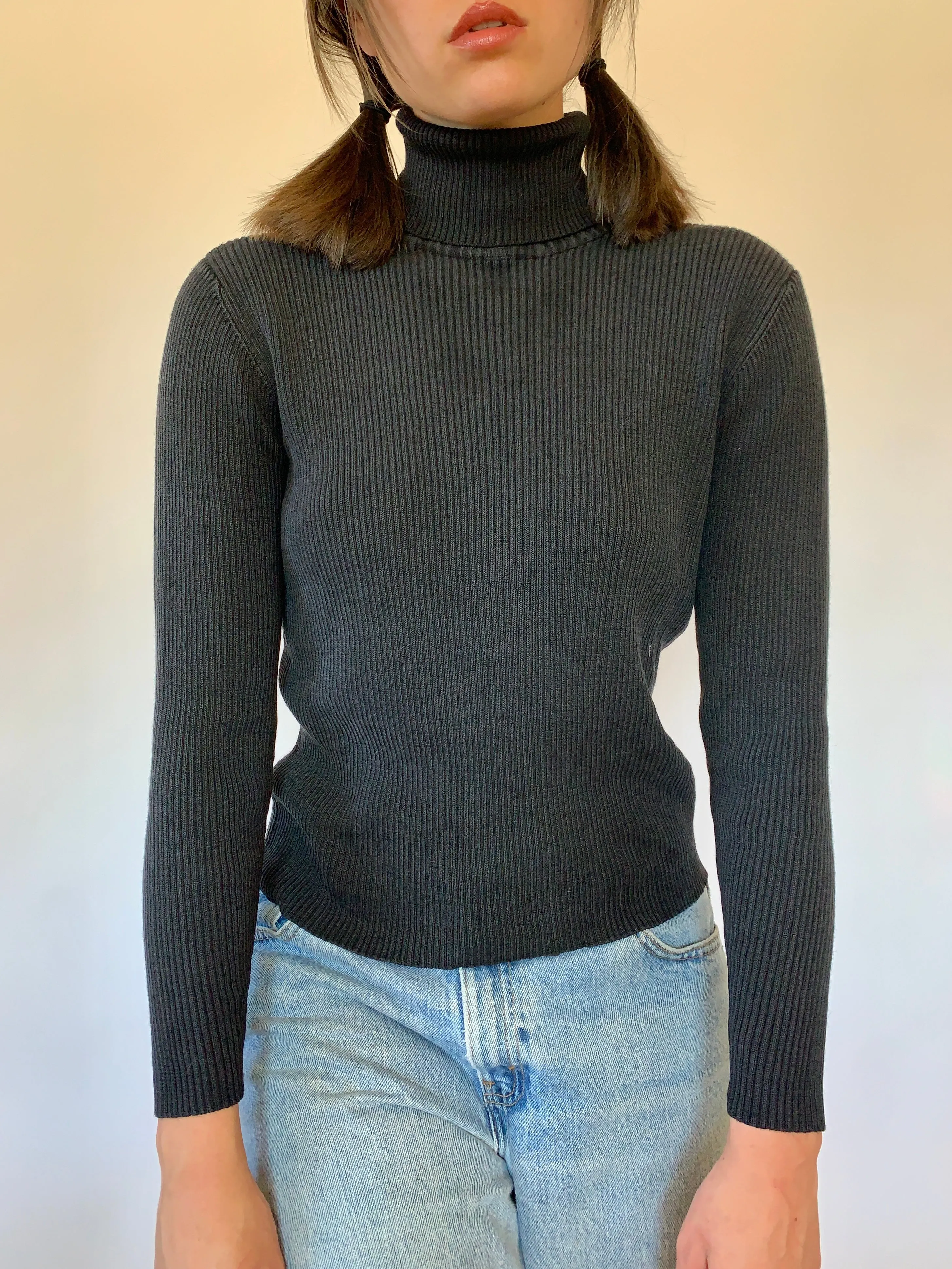 Vintage Silk Knit Turtleneck - Small