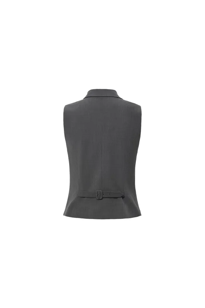 Vittoria Sleeveless Vest and Blazer Set in Wool Suiting