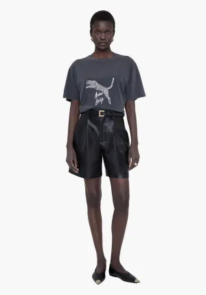 WALKER TEE SPOTTED LEOPARD WASHED BLACK