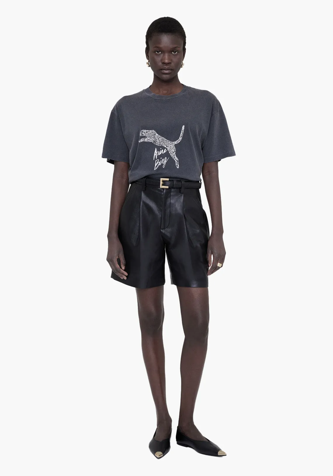 WALKER TEE SPOTTED LEOPARD WASHED BLACK