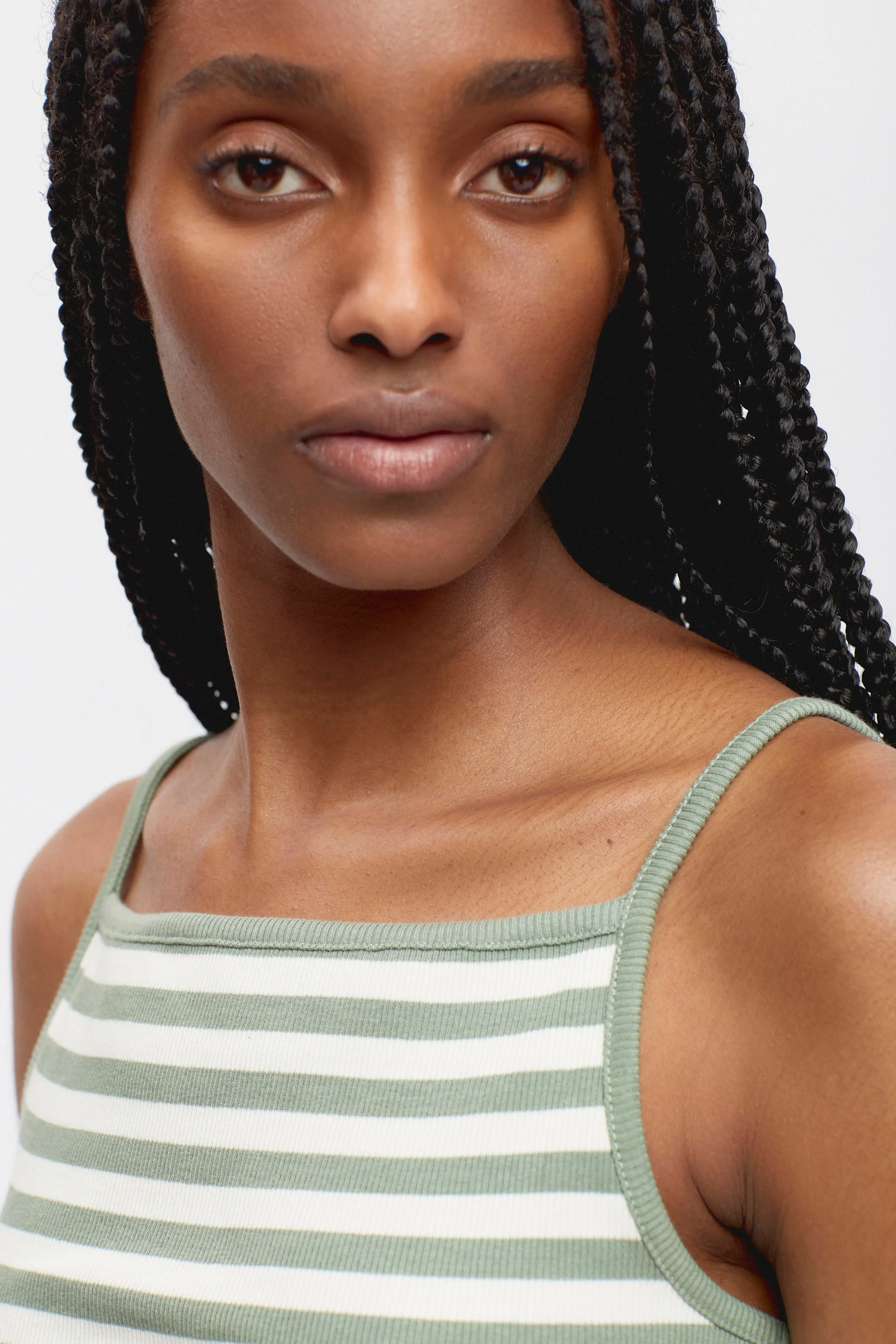 Women's Siwa Tank in Hedge Green/Marshmallow