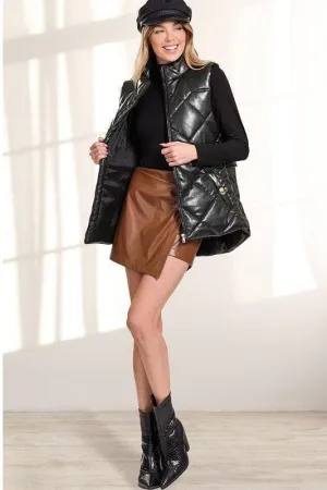 ZENANA Vegan Leather Puffer Vest